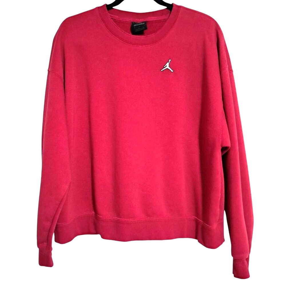 Air Jordan Brooklyn Fleece‎ Crewneck Sweatshirt Gym Red Jumpman Logo Womens M